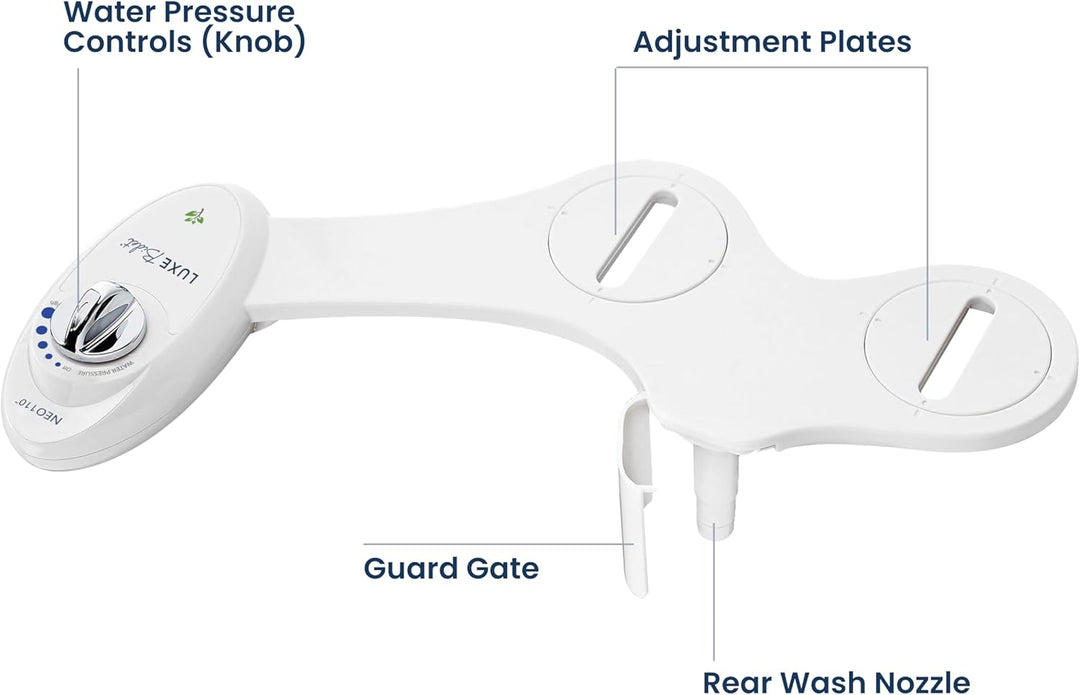 Luxe Bidet Neo 110 - Non-Electric Bidet Toilet Attachment w/ Single Nozzle and Adjustable Water Pres