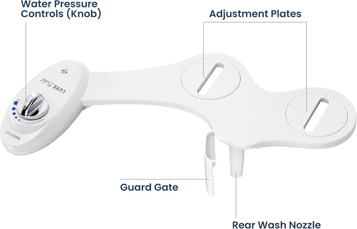 Luxe Bidet Neo 110 - Non-Electric Bidet Toilet Attachment w/ Single Nozzle and Adjustable Water Pres