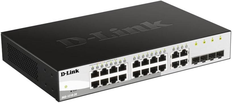 D-Link DGS-1210-20/E 20-Port Gigabit Smart Switch (16 x 10/100/1000 Mbit/s Base-T-Ports und 4 x 100/