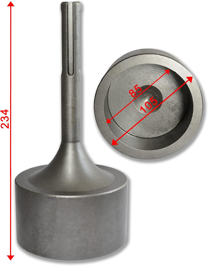 WERHE® Pfostenramme SDS Max 85 mm – Zum schnellen Einrammen von Star Pickets mit Abbruchhammer – Rob
