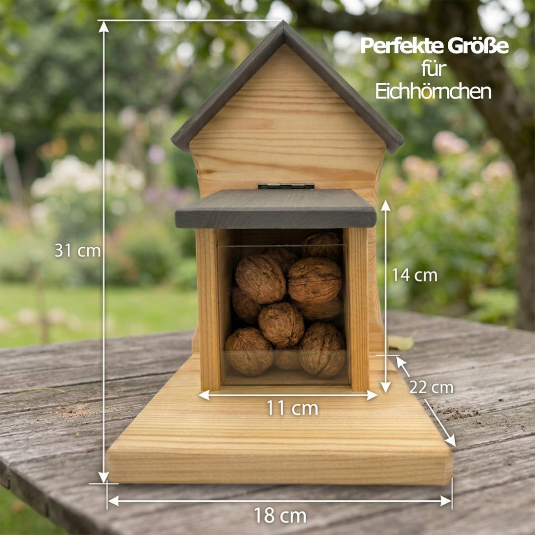 DAdie Eichhörnchen Futterhaus - Wetterfeste und Robuste Eichhörnchen Futterstation - zum Hängen oder