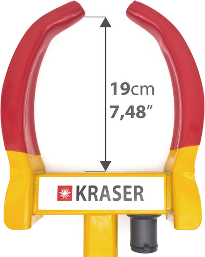 KRASER WA820 Wegfahrsperre Radkralle Reifenkralle, Parkkralle Diebstahlsicherung für Radklemmen, Uni