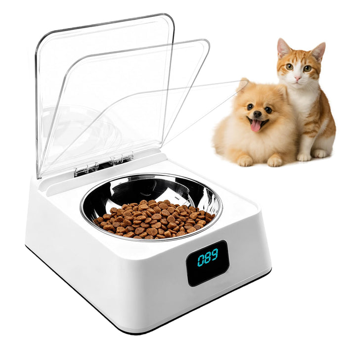 Futterautomat Katze Nassfutter 350 ml – Katzenfutter Automat mit Infrarot Sensor, Leiser Futterspend