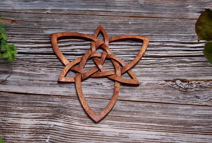 Windalf Amulett Holzbild TRIANY h: 28 cm Triade & Kelten Knoten Glückssymbol Handarbeit aus Holz