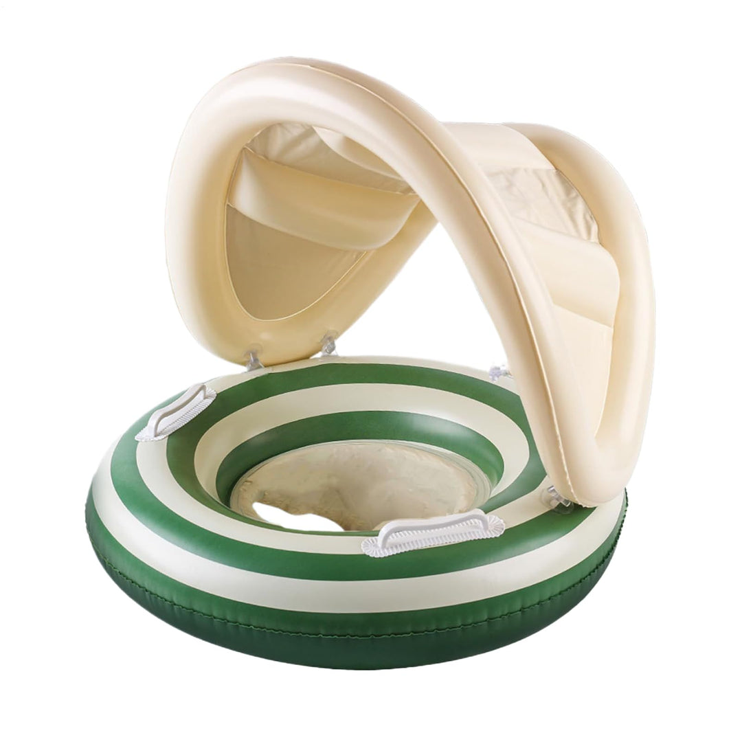 Baby Pool Float, Toddler Swim Seat, 57x49cm/22.44x19.29 Inches Adjustable Floating Trainer, Sunshade