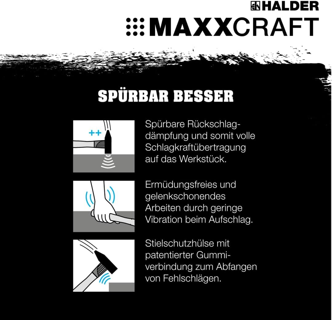 MAXXCRAFT 500, gemäss DIN 1041 | Bezeichnung=MAXXCRAFT 500 | 3666.005 MAXXCRAFT-Schlosserhammer ‒ ge
