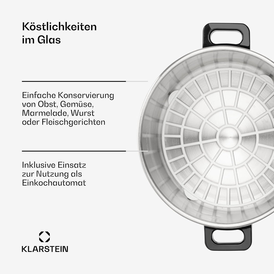 Klarstein Biggie Eco Einkochautomat & Getränkespender, 1000W, 30-100 °C, 9 Liter Nutzvolumen, Zapfha