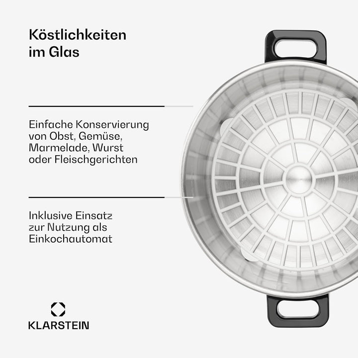 Klarstein Biggie Eco Einkochautomat & Getränkespender, 1000W, 30-100 °C, 9 Liter Nutzvolumen, Zapfha