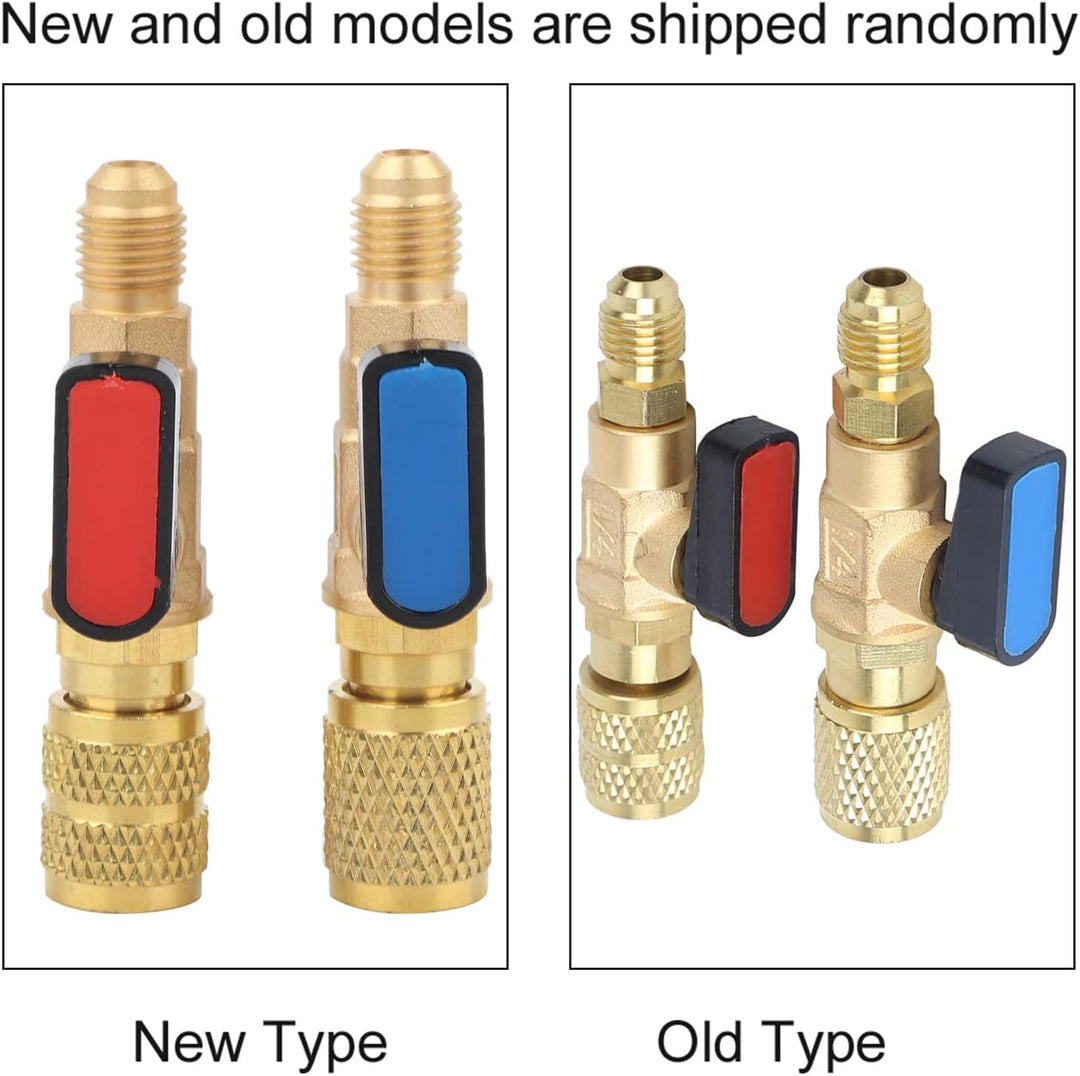 Haofy Klimaanlagen Kältemittel Kugelhahn, 2 Stück Kältemittelventil Kugelhahn Ladeschläuche Adapter,