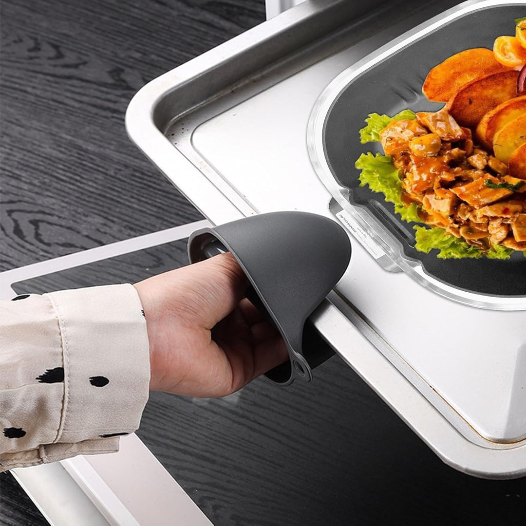 Airfryer Zubehör 6-teilig in Grau, kompatibel mit Ninja CRISPi FN101EU (3,8L/1,4L) – 2 Silikonformkö