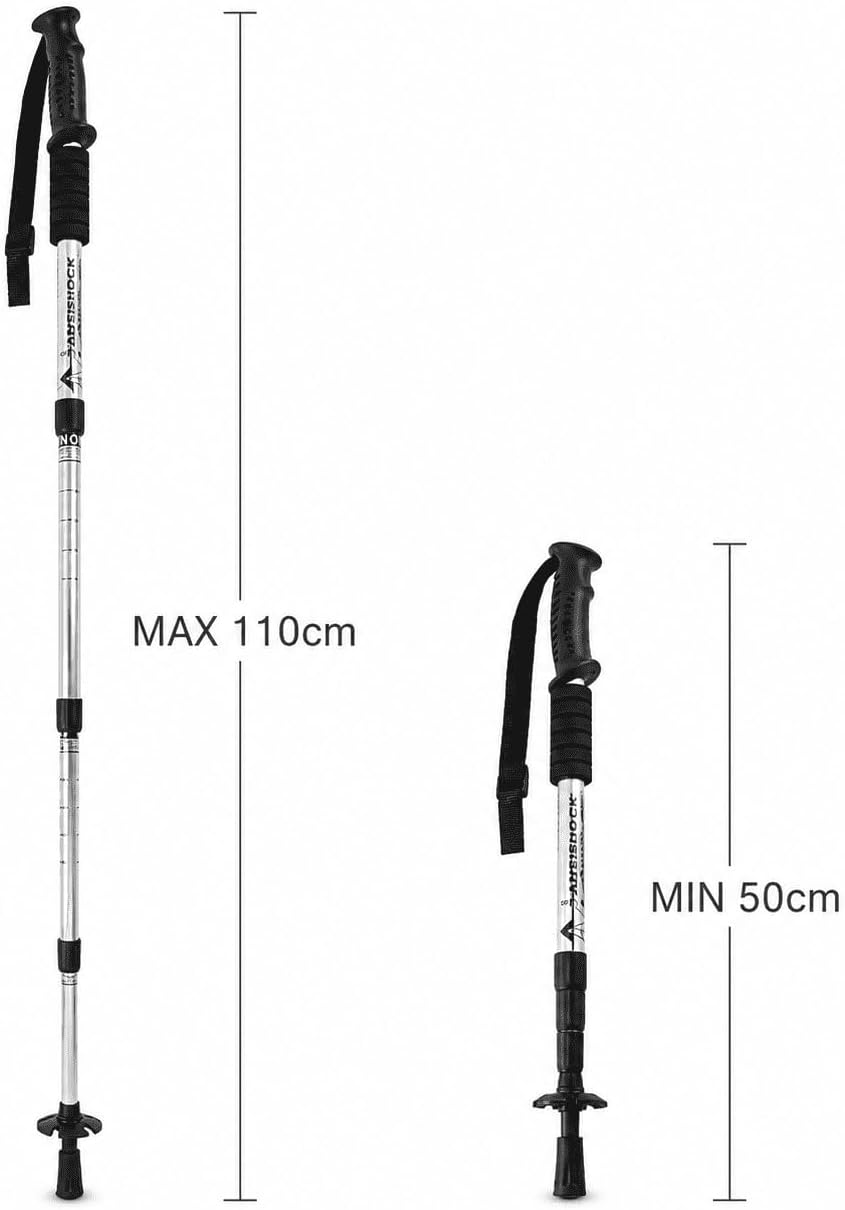 MidGard Teleskop Nordic Walking Stöcke, 50-110 cm höhenverstellbar, Antischock Dämpfung, Wanderstöck