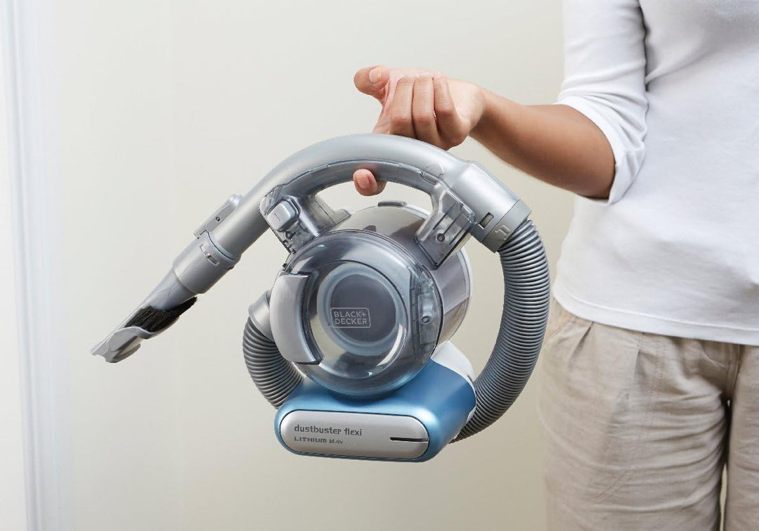Black+Decker dustbuster Flexi pet 14.4V Handstaubsauger, PD1420LP-QW Blau Metallic Handheld (für sch