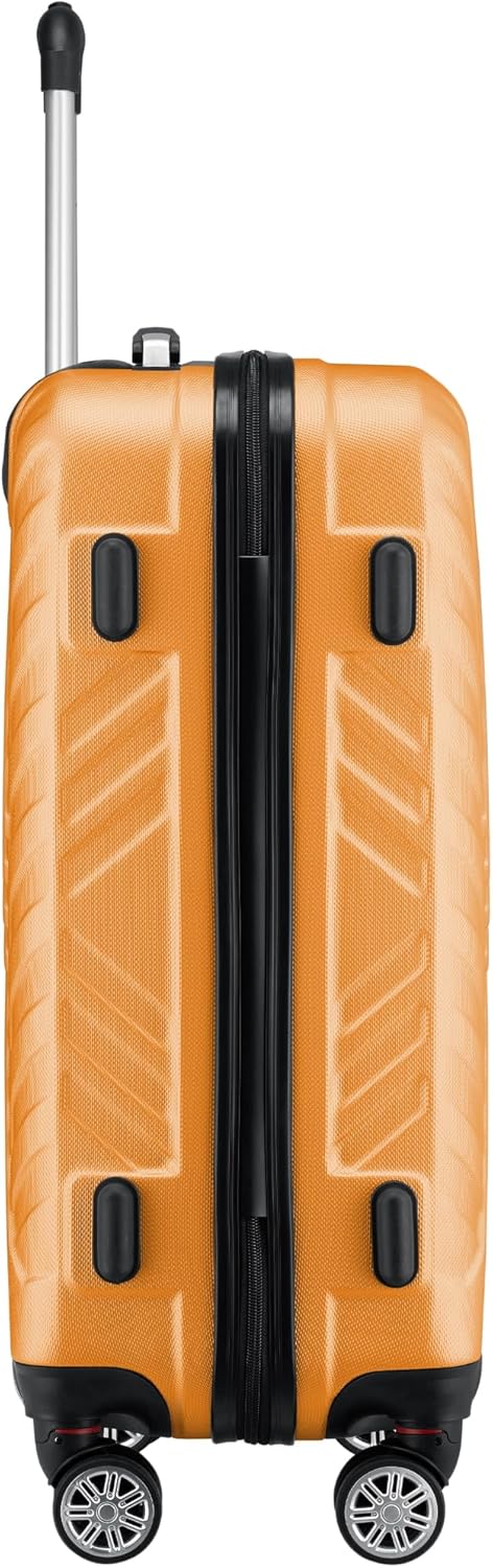 Zelsius Koffer Set 3 Stück, Orange | ABS Hartschalenkoffer mit Zahlenschloss, Doppelrollen und Innen