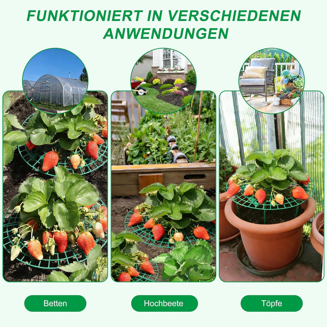 10 Stück Orbicular Erdbeerreifer,Erdbeerstützen Ständer,Schneckenschutz Erdbeerstützen,Schneckenschu