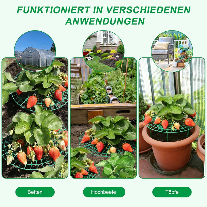 10 Stück Orbicular Erdbeerreifer,Erdbeerstützen Ständer,Schneckenschutz Erdbeerstützen,Schneckenschu