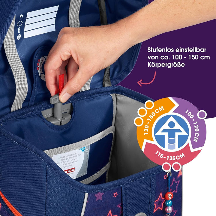 Step by Step Schulranzen-Set Space Shine „Pegasus Night Nuala“ 5-teilig, ergonomischer Tornister mit