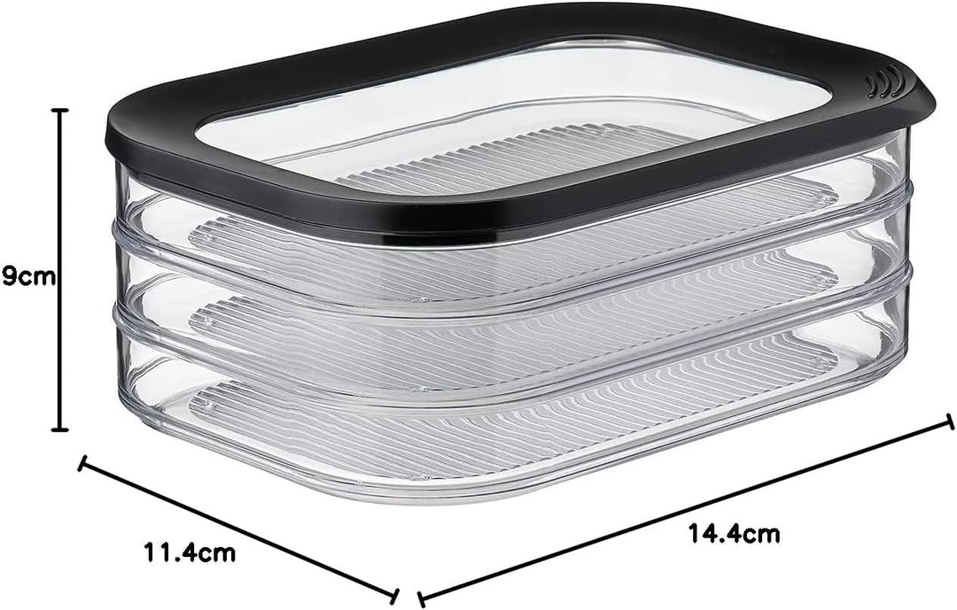 Mepal – Käse- und Wurstdosen-Set Meat and Cheese Nordic Black – Modula Vorratsdosen Set mit Deckel –