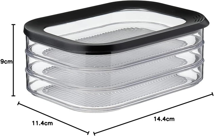 Mepal – Käse- und Wurstdosen-Set Meat and Cheese Nordic Black – Modula Vorratsdosen Set mit Deckel –