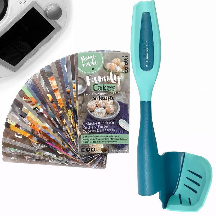 Calotti® Set – Backfächer „Family Cakes“ und Drehkellenspatel Silikon + für den Thermomix im Vorteil
