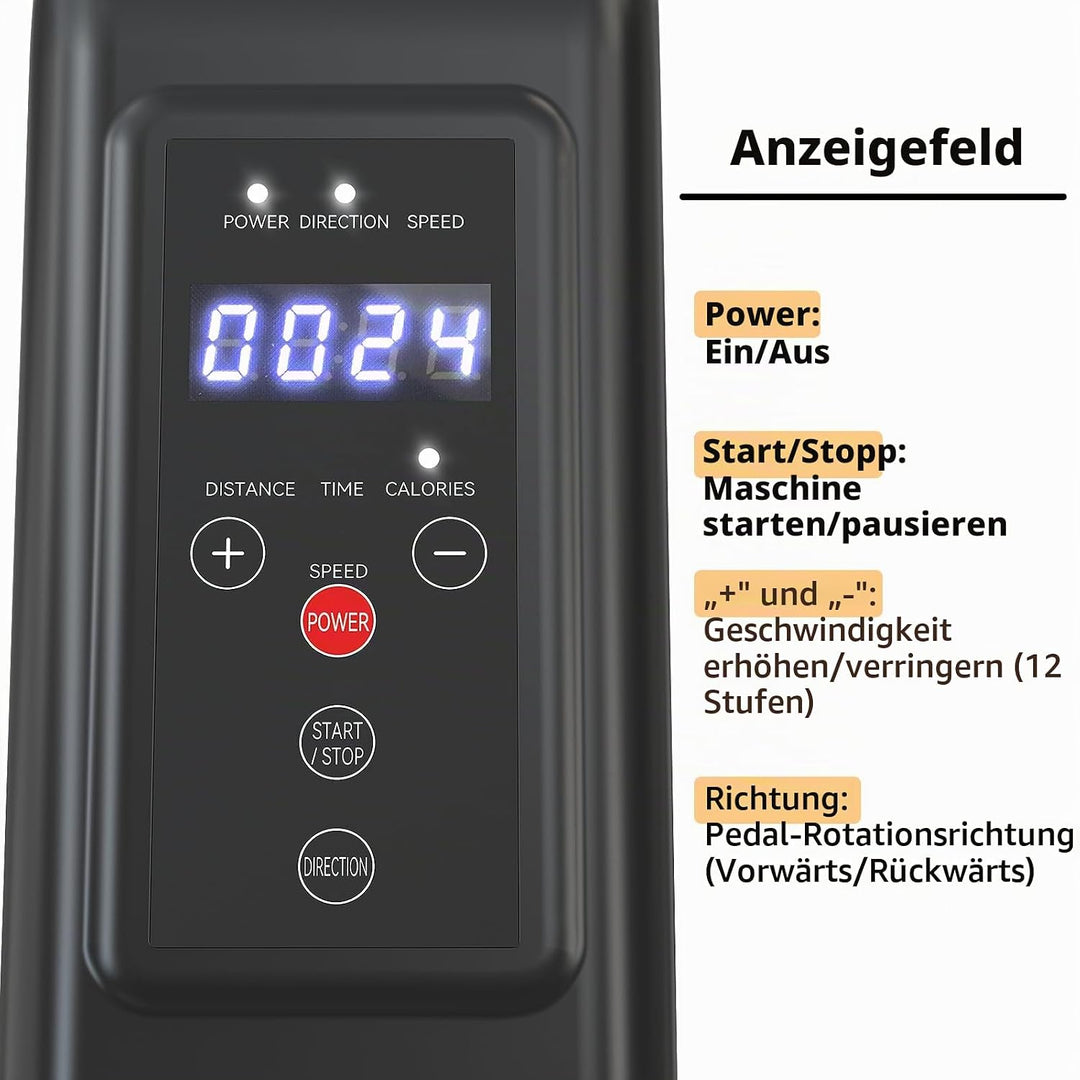 Pedaltrainer, Beintrainer für Zuhause, Leisem Motor, 6 Geschwindigkeitsstufen, Heimtrainer Senioren