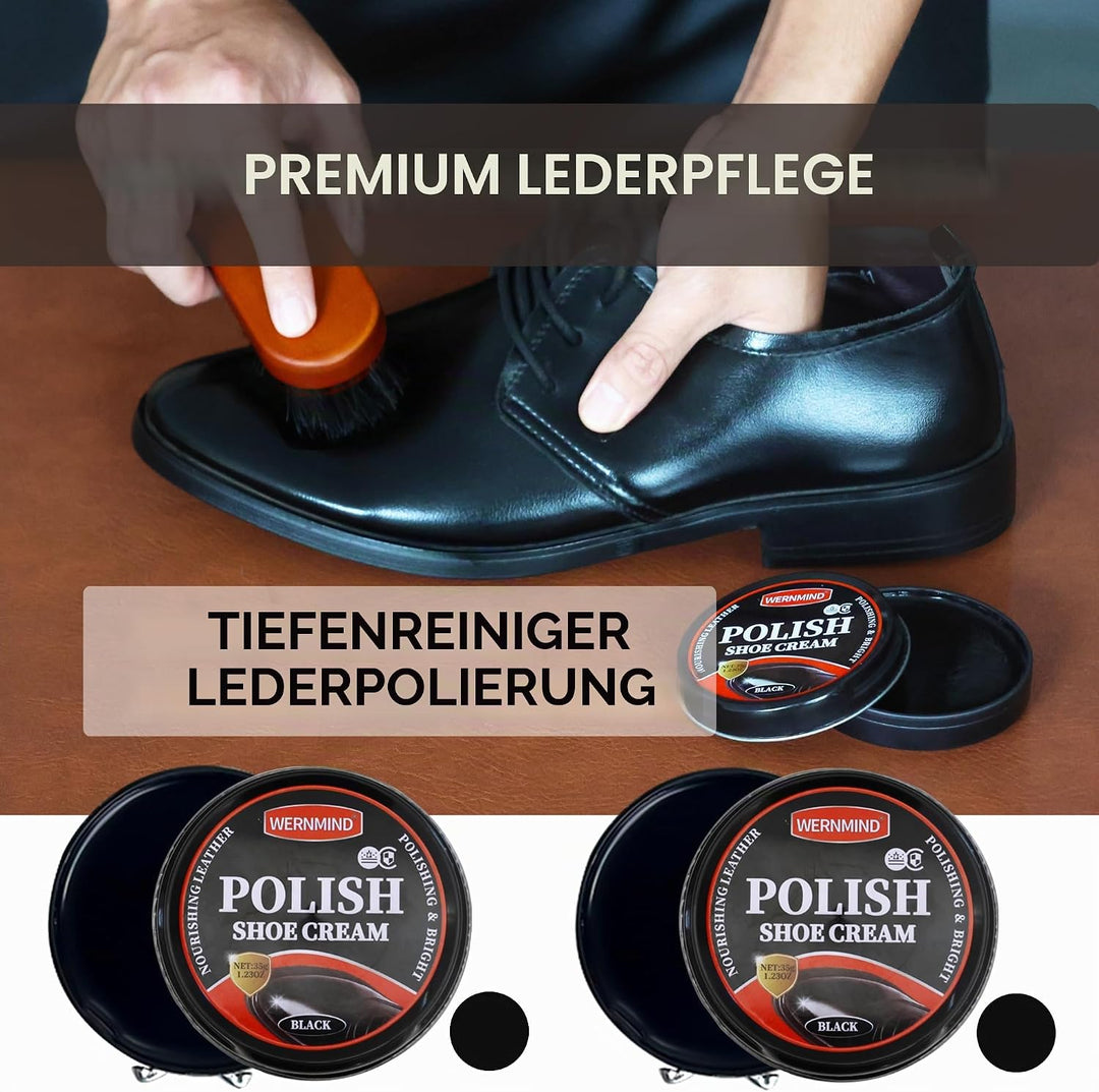 Schwarze Schuhcreme Braun Schuhputzset Leder Stiefel Schuhputzset Leder Pflege Wachs Reinigungsset f