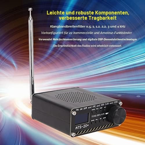 ATS 20+ Funkempfänger FM AM MW &amp; SW SSB (LSB und USB) All-Band-Funkempfänger, 0,96-Zoll-LCD-Bildschi
