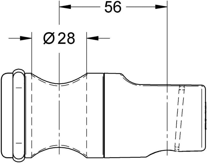 GROHE Relexa Plus - Brausegleiter mit Metallhülse (für Brausestange 28 620 000 / 28 621000, Ø 28 mm,