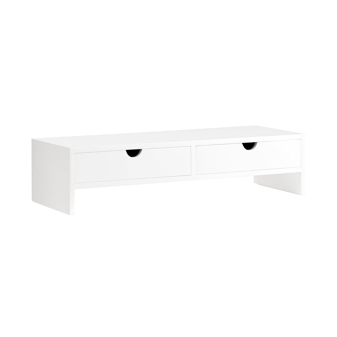 SoBuy Schreibtisch Organizer, Monitorständer mit 2 Schubladen, Monitorerhöhung für Schreibtisch, Mon