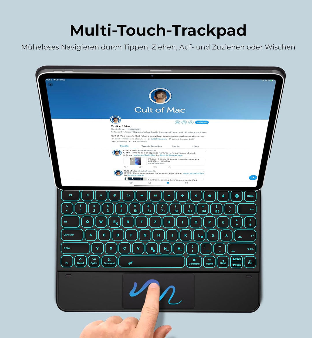 Dracool für iPad Air 13 Zoll Tastatur 2024, für iPad Pro 12.9 Hülle mit Tastatur (6./5./4./3.) Gen m