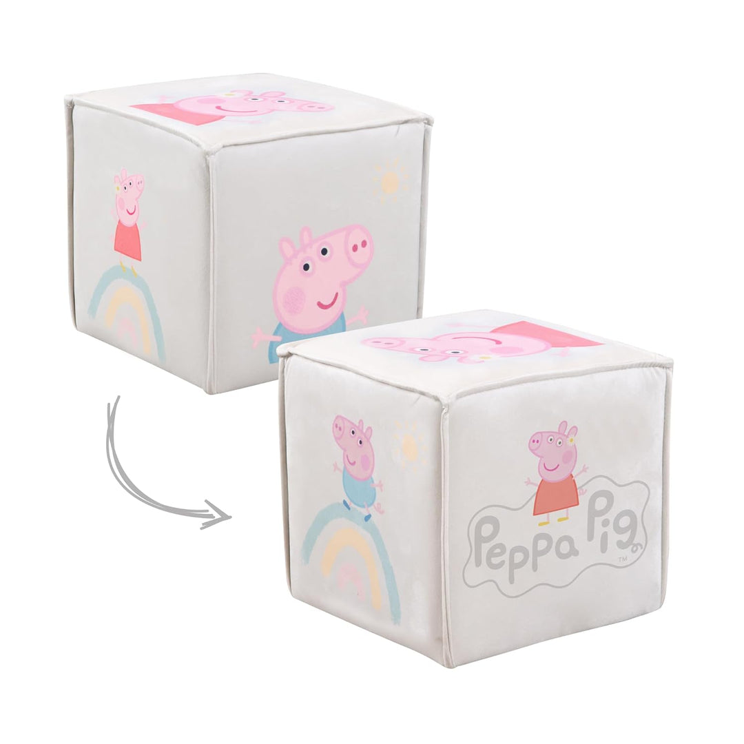 roba Kinderhocker im Peppa Pig Design - Sitzwürfel für Jungen & Mädchen ab 18 Monaten - Belastbar bi