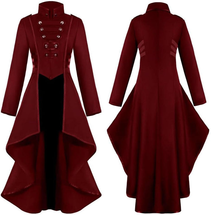 Damen Steampunk Vintage Frack Jacke Unregelmässiger Saum Gothic Kleidung Viktorianischer Gehrock Lan