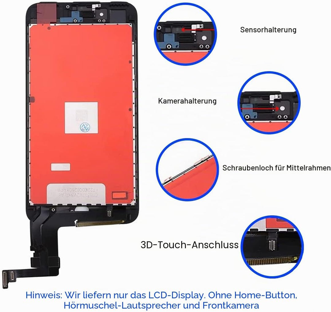 GOLDWANGWANG Display für iPhone 7 LCD Touch Screen Digitizer Ersatz Bildschirm mit komplett kostenlo