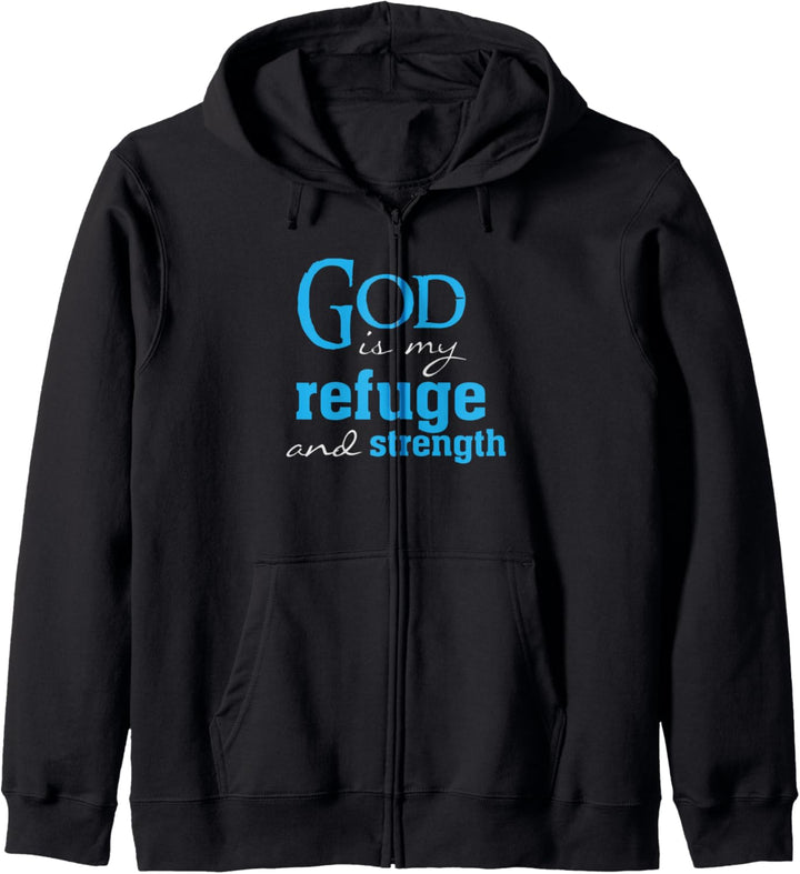 God is my Refuge and Strength Bibelvers Christian Kapuzenjacke