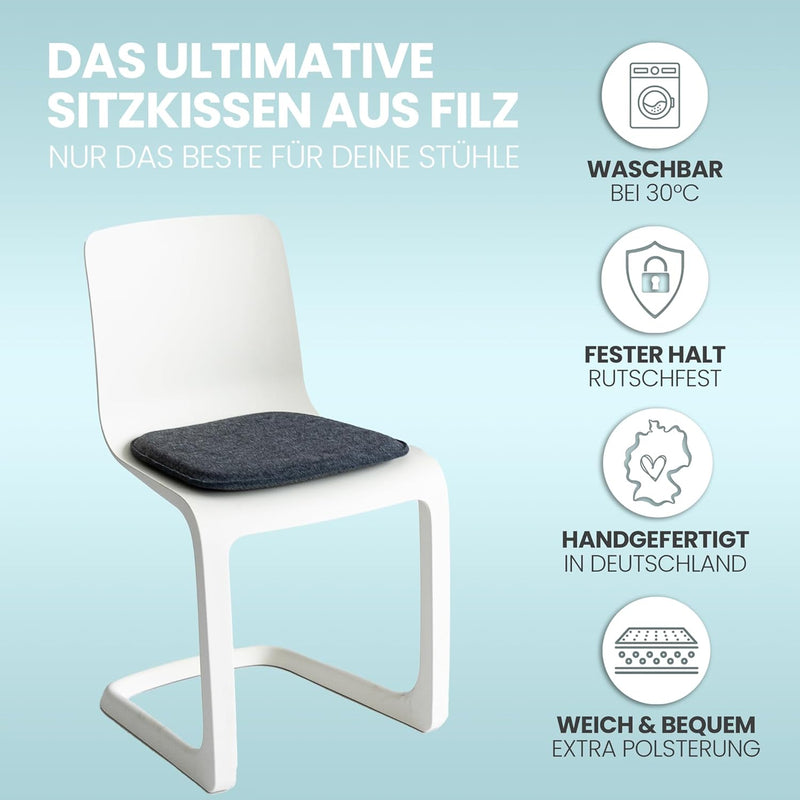 easy and green Sitzkissen Filz - Made in Germany - Stuhlkissen Filzkissen Stuhl - Sitzkissen Stuhl -