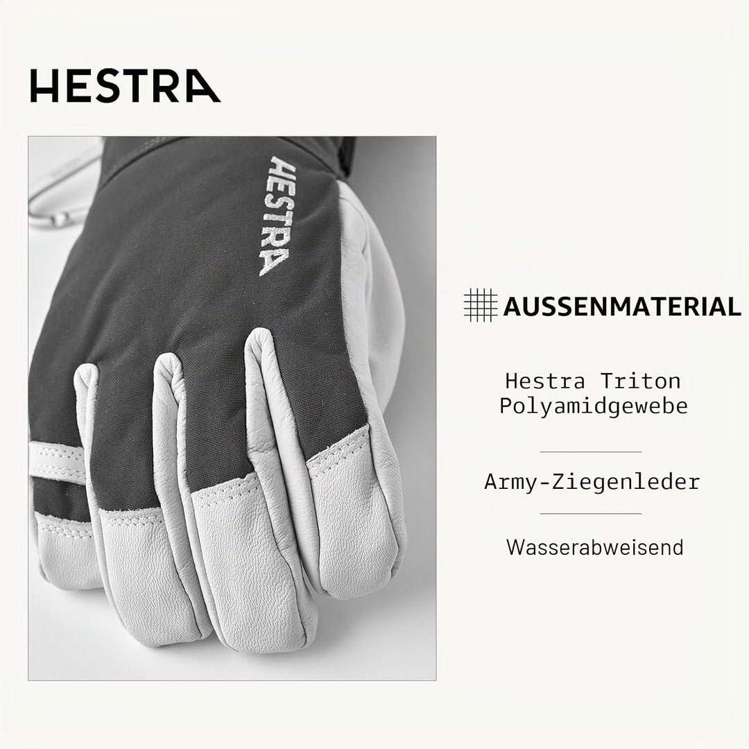 Hestra Heli Ski 5-Finger Handschuhe Skihandschuhe Fingerhandschuhe Damen/Herren - mit Futter, Klettv