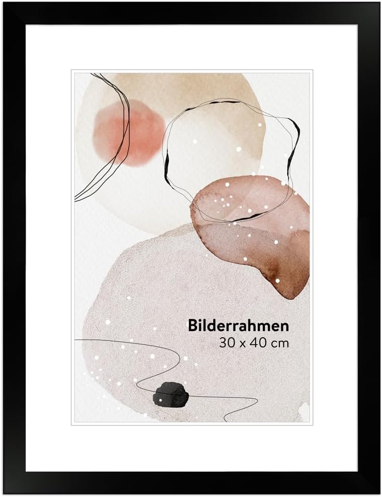 WANDStyle Bilderrahmen KLASSISCH 50x50 I Farbe: Schwarz I Holzbilderrahmen I Bilderrahmen Modern I M