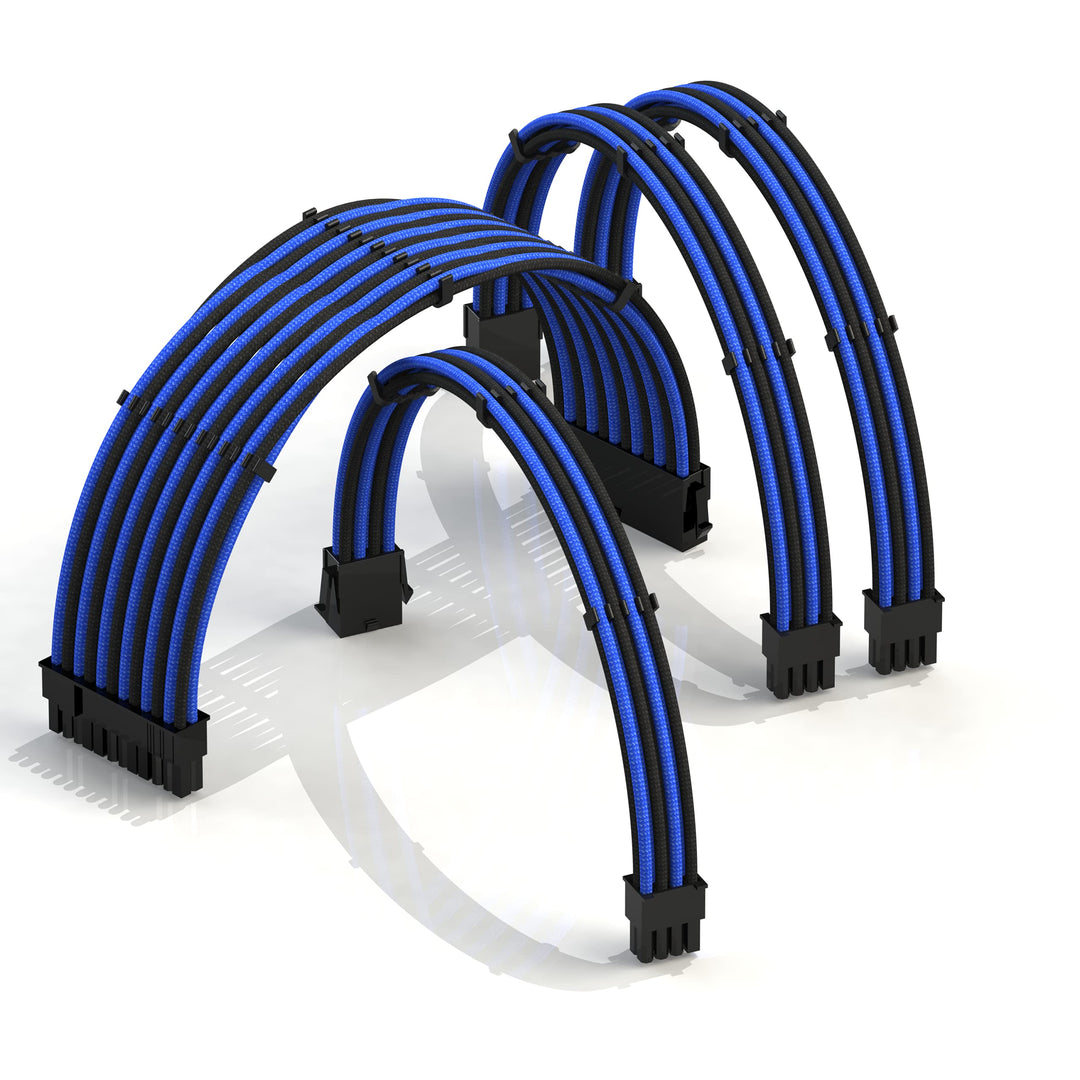 LINKUP - AVA 50cm PSU Kabelverlängerung Ummantelt GPU Nach Mass PC Stromversorgung mit Kamm-Kit┃1x 2