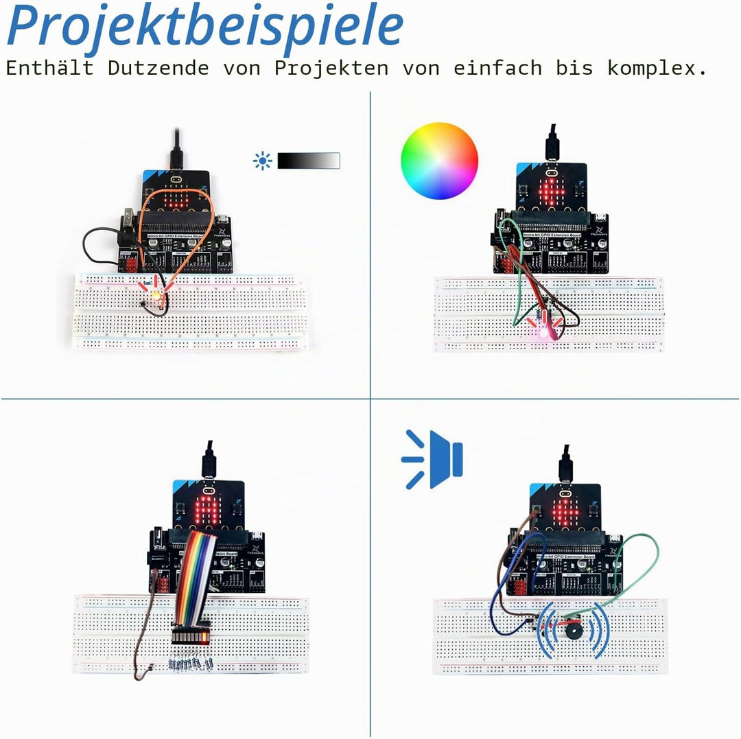 FREENOVE Basic Starter Kit for BBC Micro:bit (V2 Included), 179-Page Detailed Tutorial, 162 Items, 2