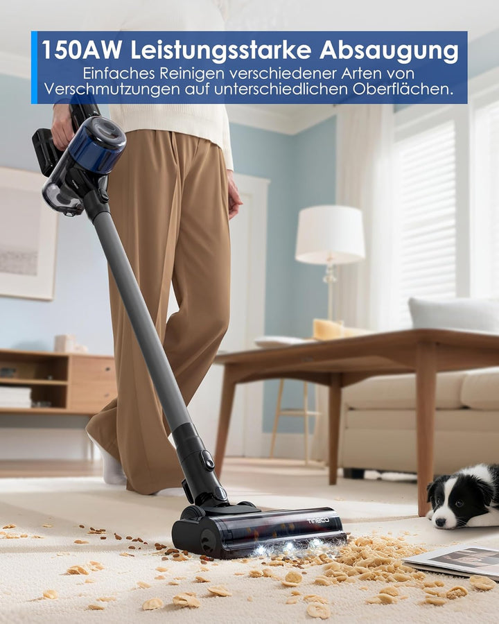 Tineco Pure ONE S30 Akku Staubsauger, 150AW Saugleistung, bis zu 65 Min. Laufzeit, ZeroTangle-Bürste