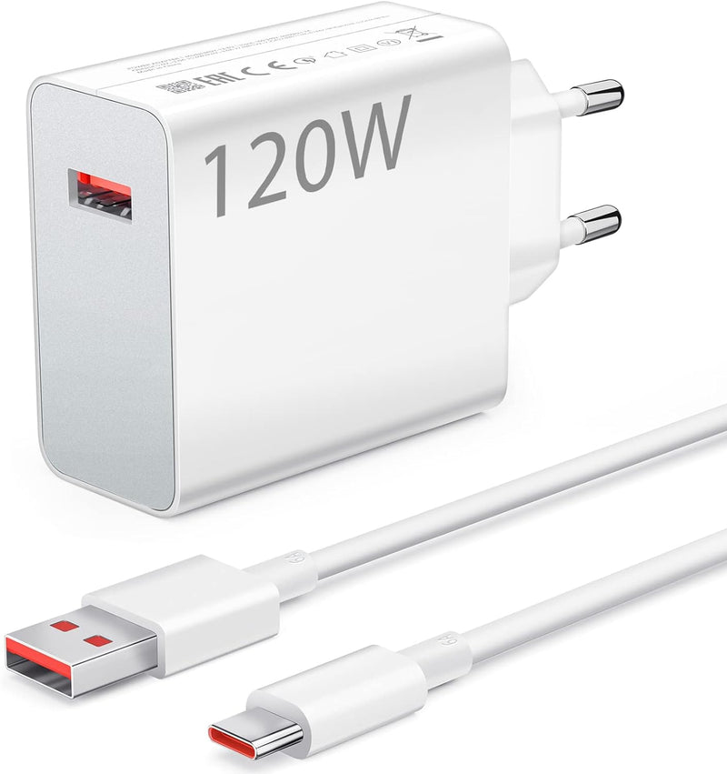 120W USB Ladegerät mit Typ C Ladekabel 1M für Xiaomi 11T Pro 13T Pro 13 Pro 13,USB Netzteil Stecker