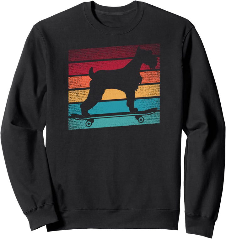 Schnauzer Retro Skateboard Sweatshirt