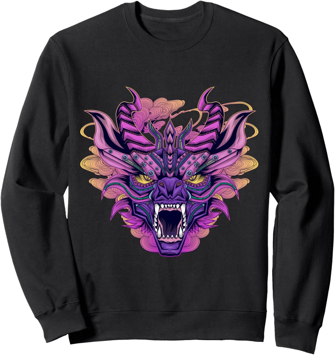 Mecha Retro Dragon - Traurige Ästhetik Edgy Streetwear Sweatshirt