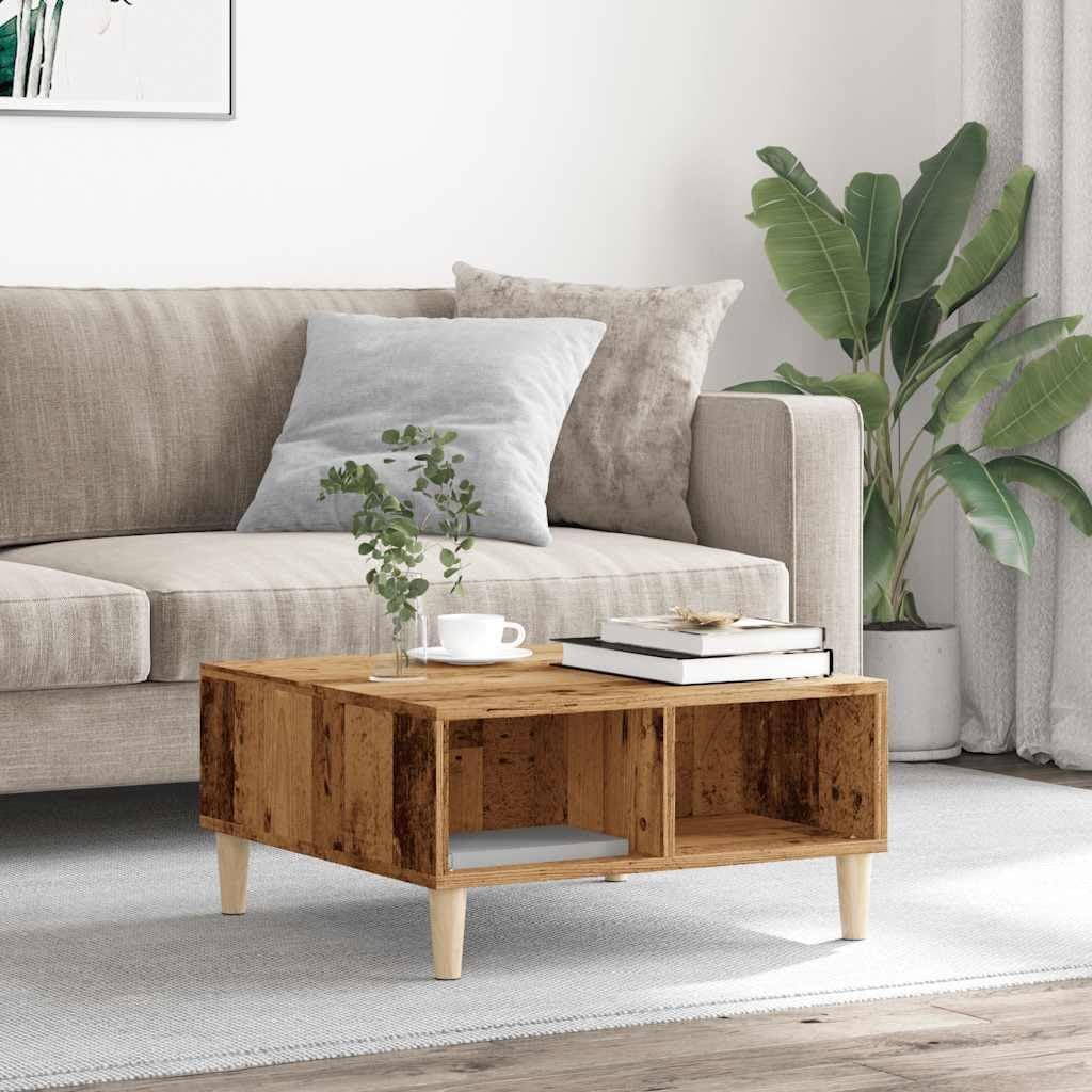 vidaXL Couchtisch Altholz-Optik 60x60x30 cm Holzwerkstoff, Beistelltisch, Wohnzimmertisch, Akzenttis