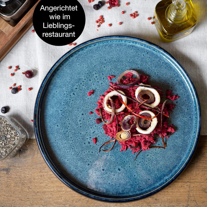 Moritz & Moritz SOLID 4x Speiseteller 26 cm - Steinzeug Teller Set - Geschirr Set zum Servieren Dinn