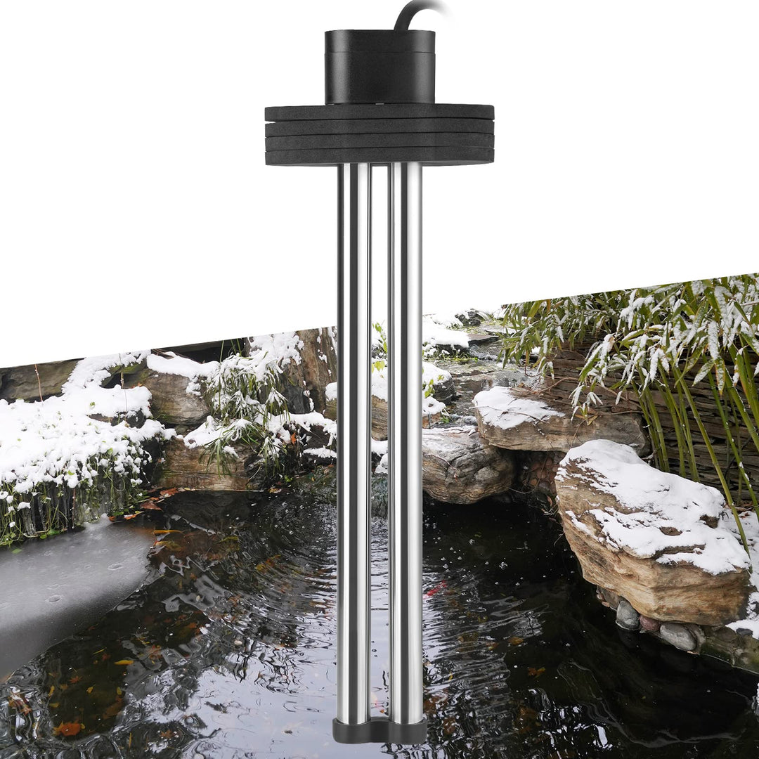 FEDOUR Teichheizung 600W - Eisfreihalter für Teiche, Koi-Teich, Gartenteichenteiser mit 5m Langem Ka