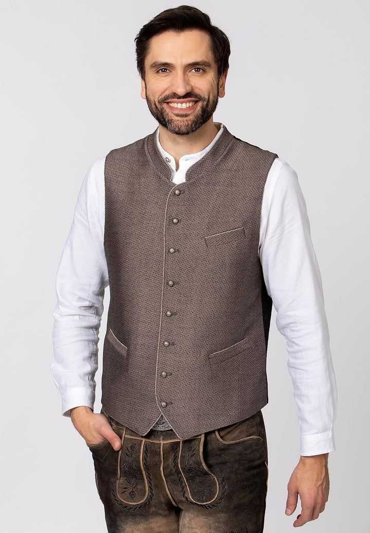 Stockerpoint Herren Loris Trachtenweste 46 braun, 46 braun
