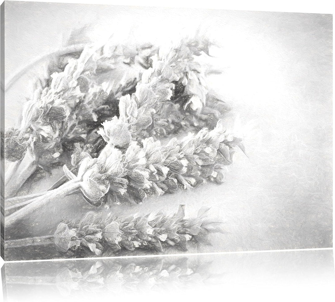 Pixxprint getrockneter Lavendel Kunst als Leinwandbild/Grösse: 100x70 cm/Wandbild/Kunstdruck/fertig