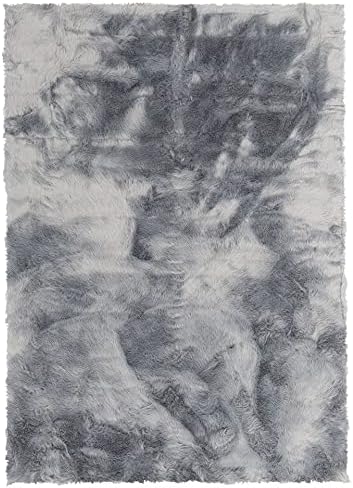 Pergamon Luxus Super Soft Lammfell Kunstfell Teppich Aspen Grau in 7 Grössen 90x160 cm, 90x160 cm