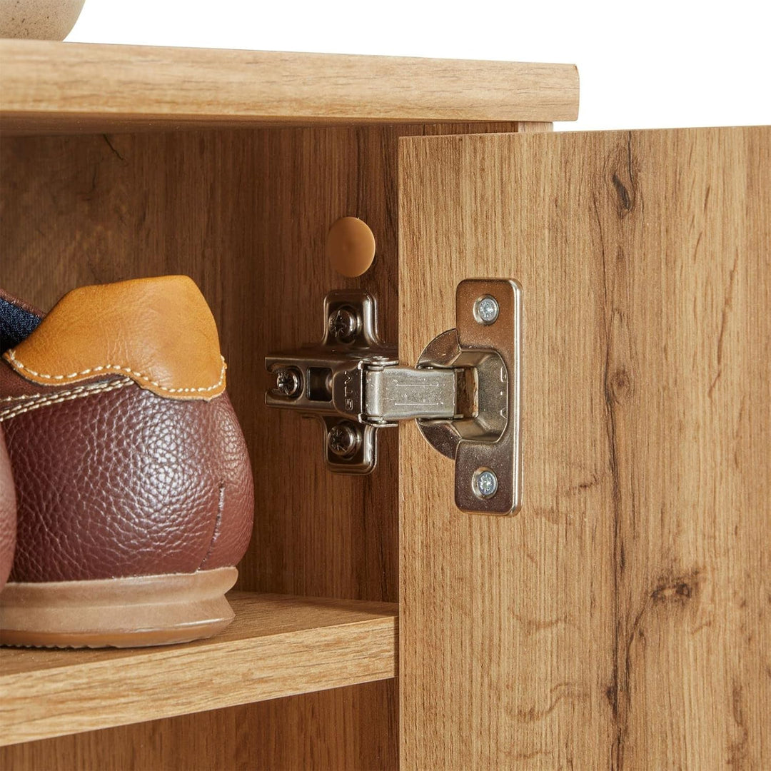 CARO-Möbel Schuhschrank LENNIS Schuhregal Schuhkommode mit 2 Türen und inklusive 4 Einlegeböden, in