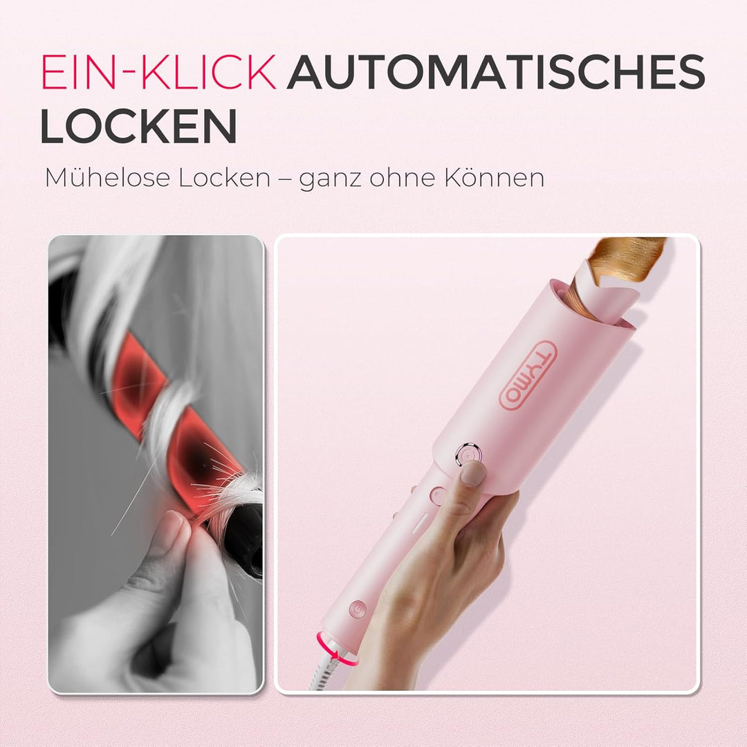 TYMO CURLPRO Lockenstab Automatisch - Hitzeschutz Beach Waves Lockenstäbe 32mm mit 3 Temperaturstufe